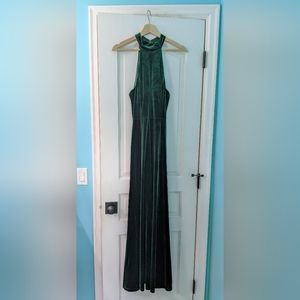 Revelry Tori Velvet Bridesmaid Dress in Emerald, Size 4